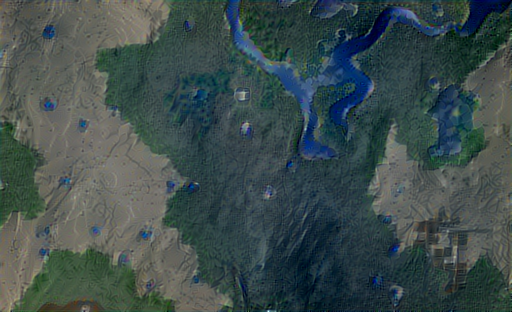 Output of minecraft map plus river satellite
imagery