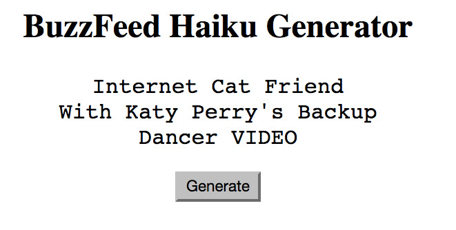 Buzzfeed Haiku Generator