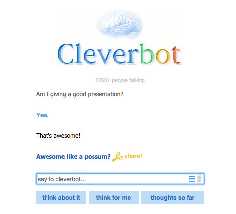 An example of a conversation with Cleverbot
