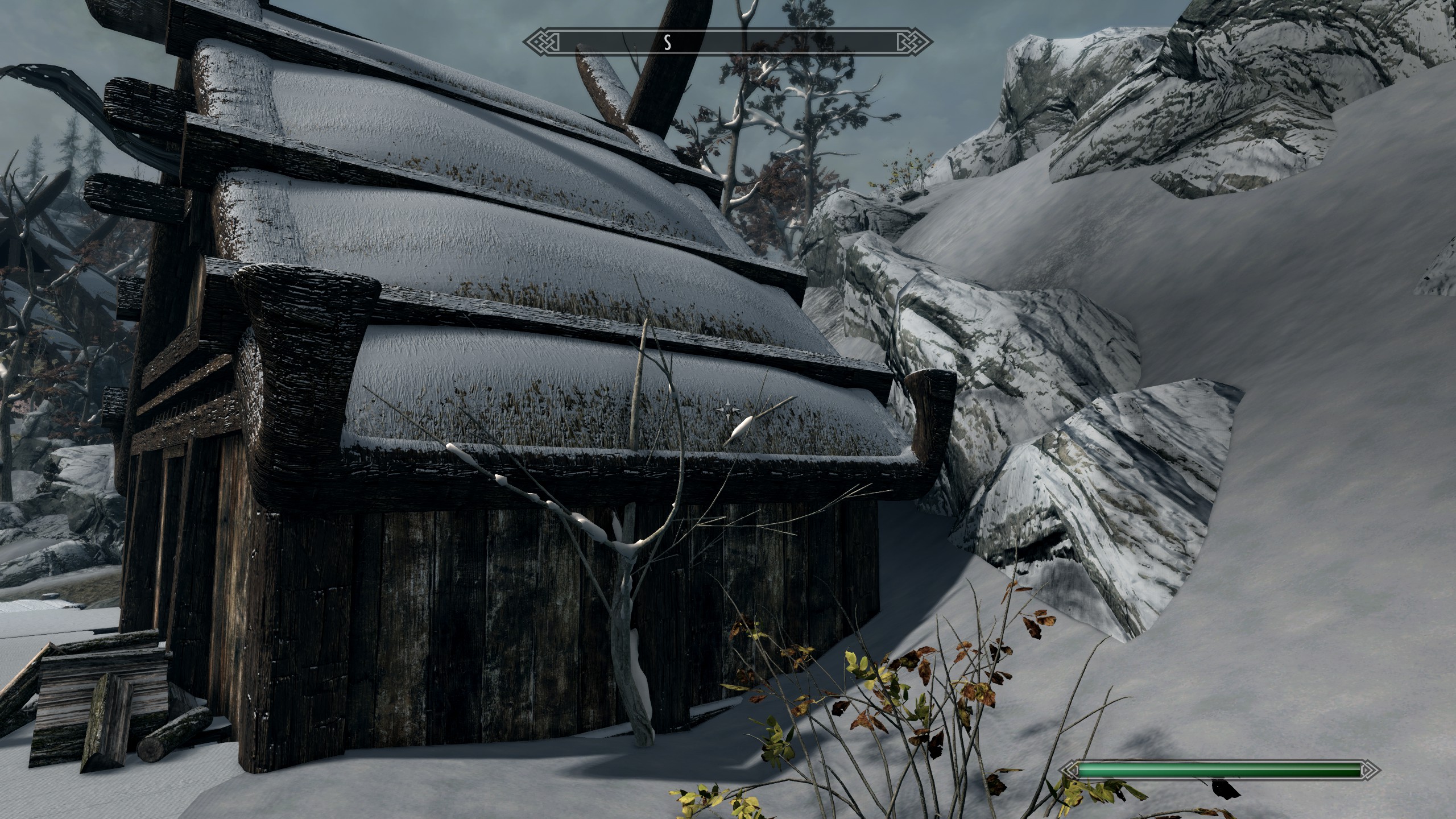 Example of a conflict between two mods that both chose the 
            same spot to put a building and tree so they are clipping