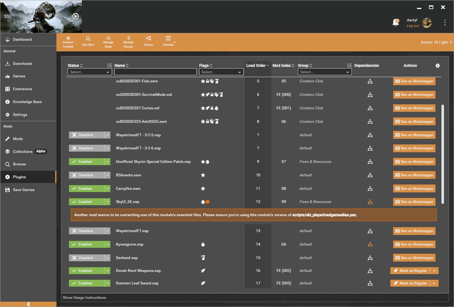 Screenshot of Vortex plugin list with 'See on Modmapper' buttons 
        on the right of each plugin row